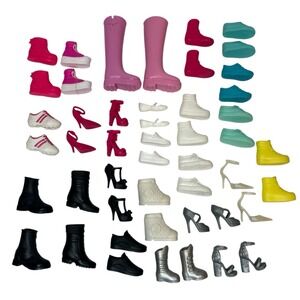 Authentic Barbie Doll Shoes 24 Pairs Lot Heels Shoes Boots Plus 15 Singles